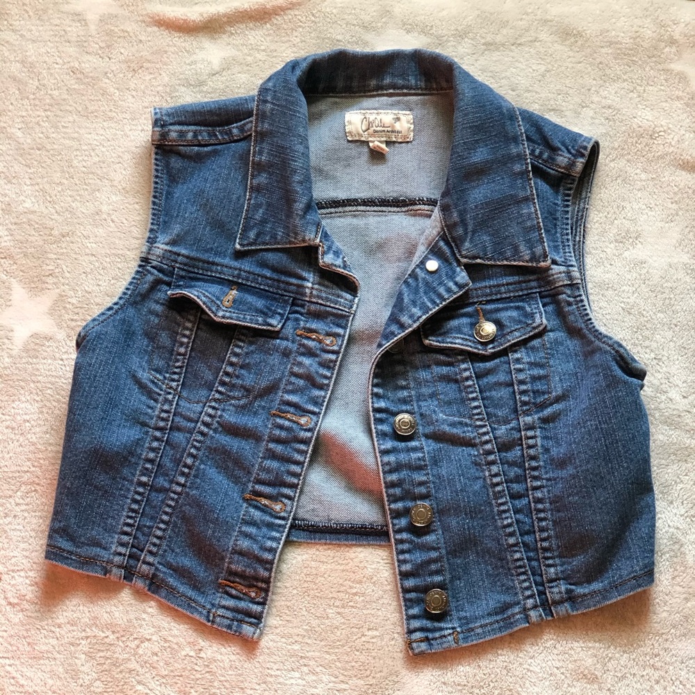 cropped open sleeve jean jacket 🙈